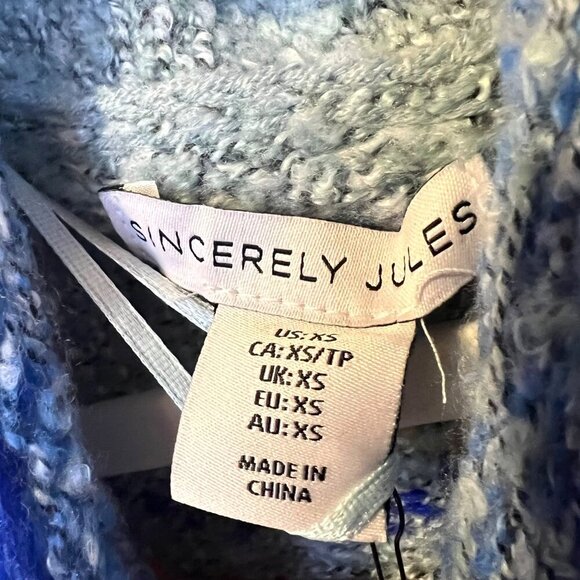 NWT Sincerely Jules Multicolor Patchwork Knit Cropped Sweater XS Cottagecore - Picture 6 of 7